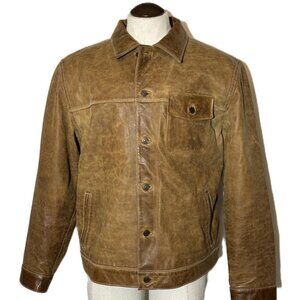 Vintage Gap 1969 Brown Leather Jacket Men's sz XL